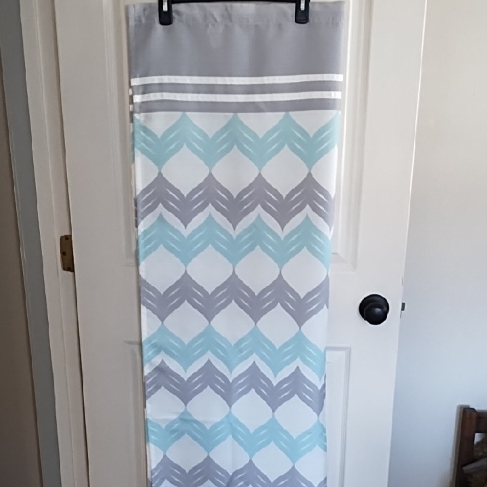 Gray and Light Blue Geometric Shower Curtain